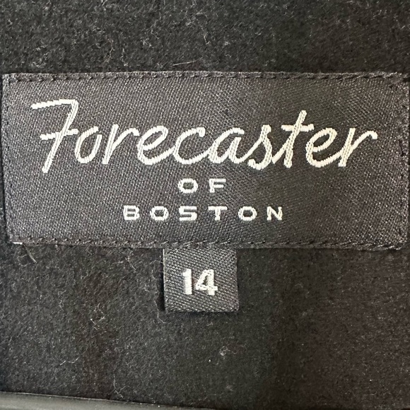 Forecaster of Boston Wool Long Coat Black 3 Button Dressy Formal Size 14 Warm - Picture 4 of 9